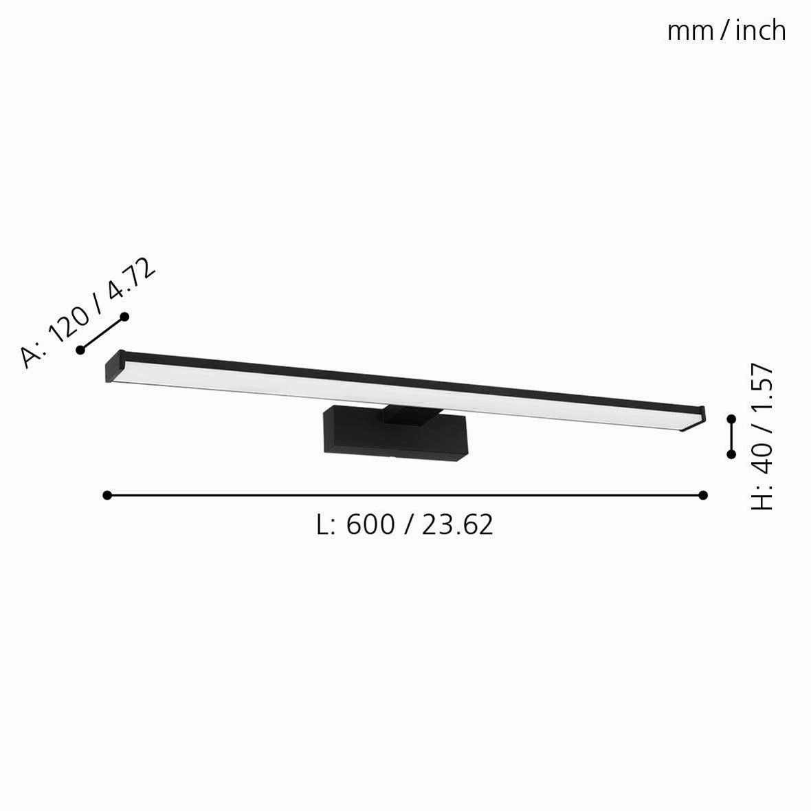 Eglo Pandella 1 IP44 LED Black Bathroom Wall / Mirror - 60cm