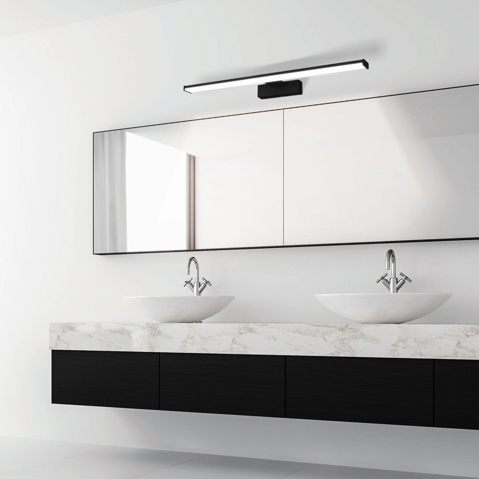 Eglo Pandella 1 IP44 LED Black Bathroom Wall / Mirror - 60cm
