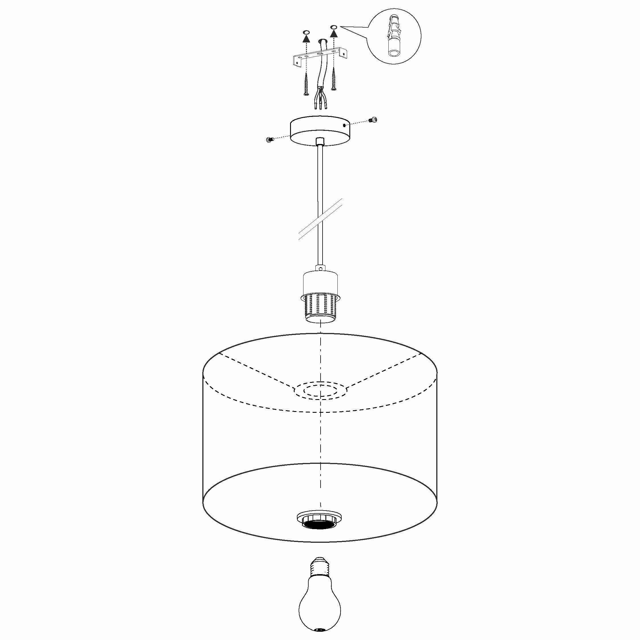 Eglo Pasteri Nickel Ceiling Pendant With Fabric Taupe Shade - 53cm