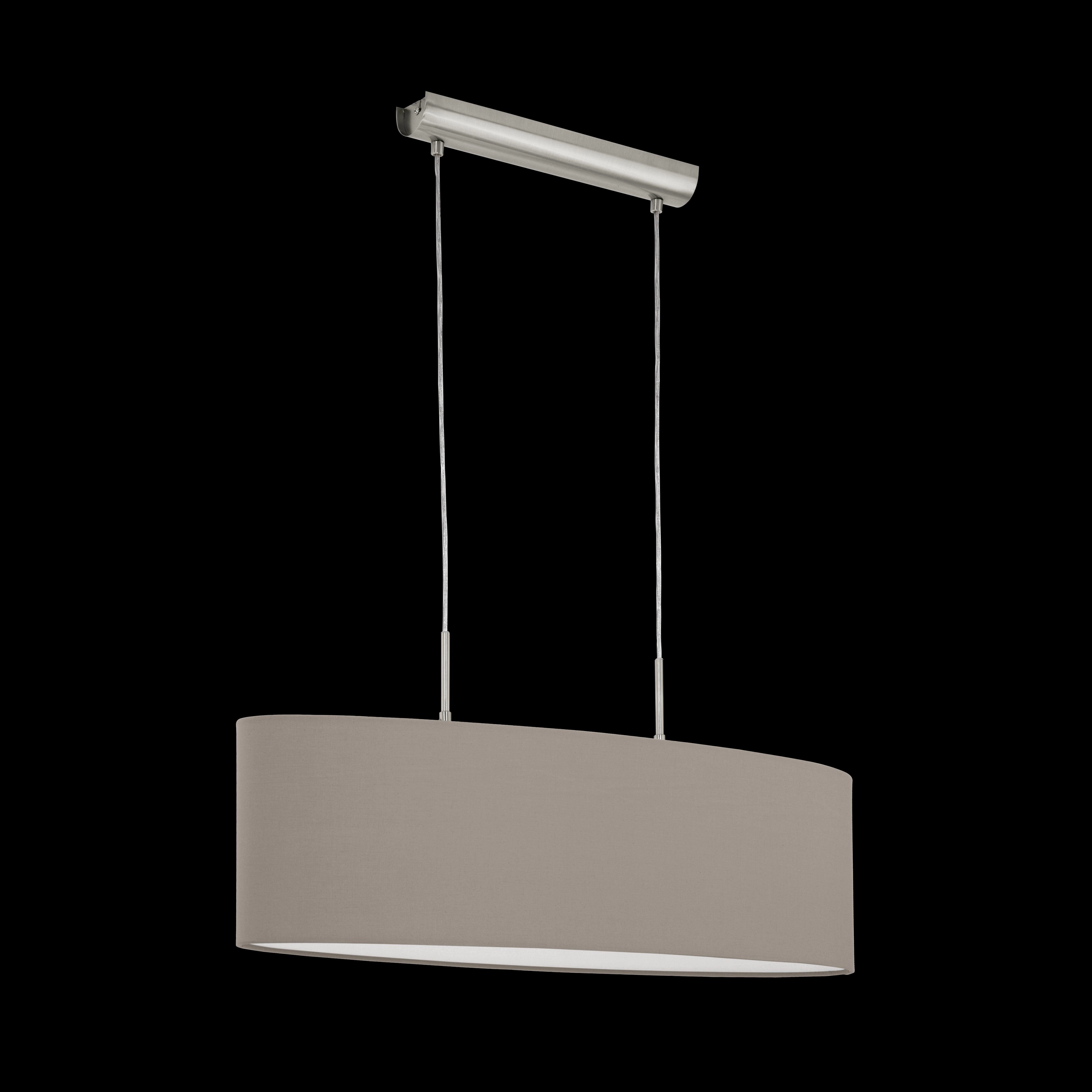 Eglo Pasteri Nickel Ceiling Pendant With Oval Taupe Shade - 75cm