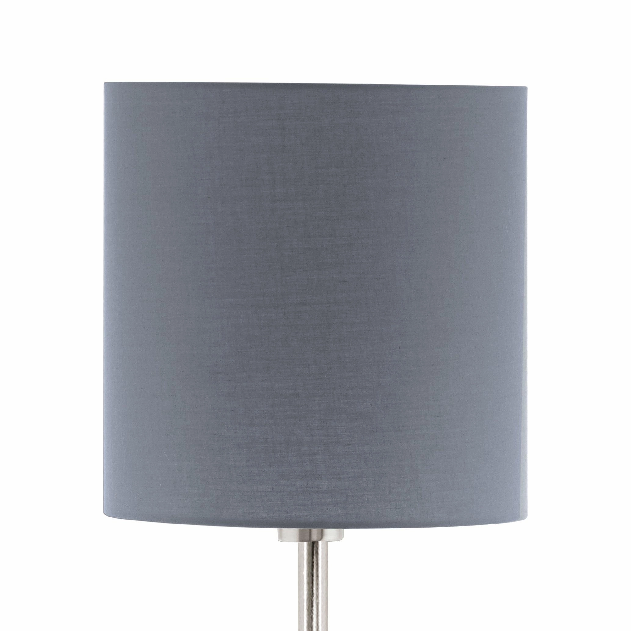 Eglo Pasteri Nickel Floor Lamp With Grey Fabric Shade