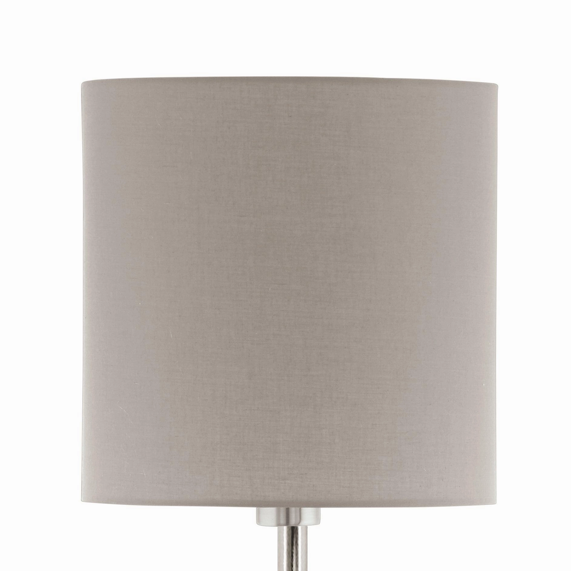 Eglo Pasteri Nickel Floor Lamp With Taupe Fabric Shade