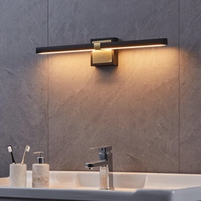 Eglo Peguera IP44 Black & Brass Bathroom LED Wall light vintage desk lamp
