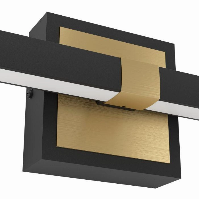 Eglo Peguera IP44 Black & Brass Bathroom LED Wall light - 80cm
