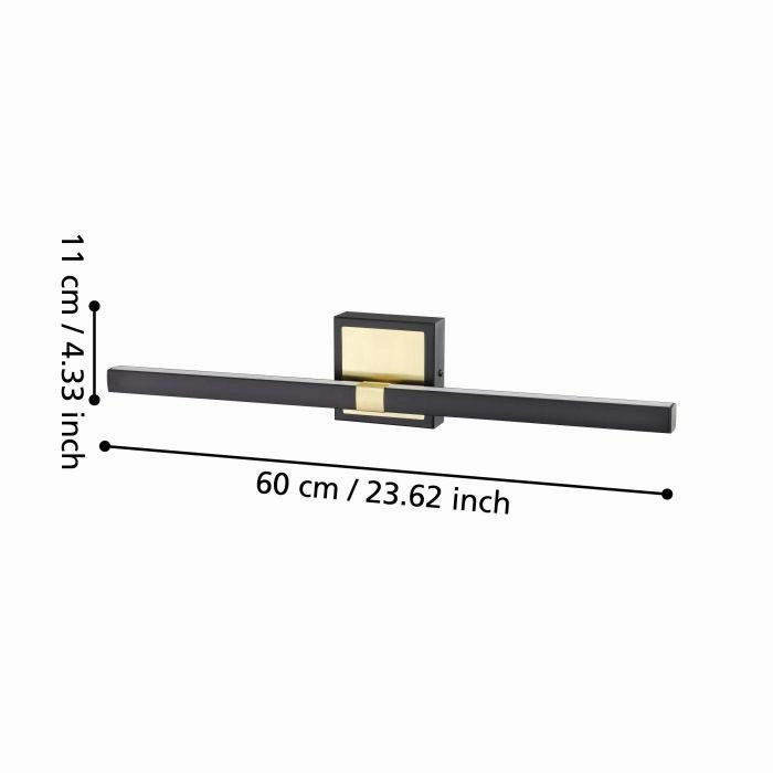 Eglo Peguera IP44 Black & Brass Bathroom LED Wall light