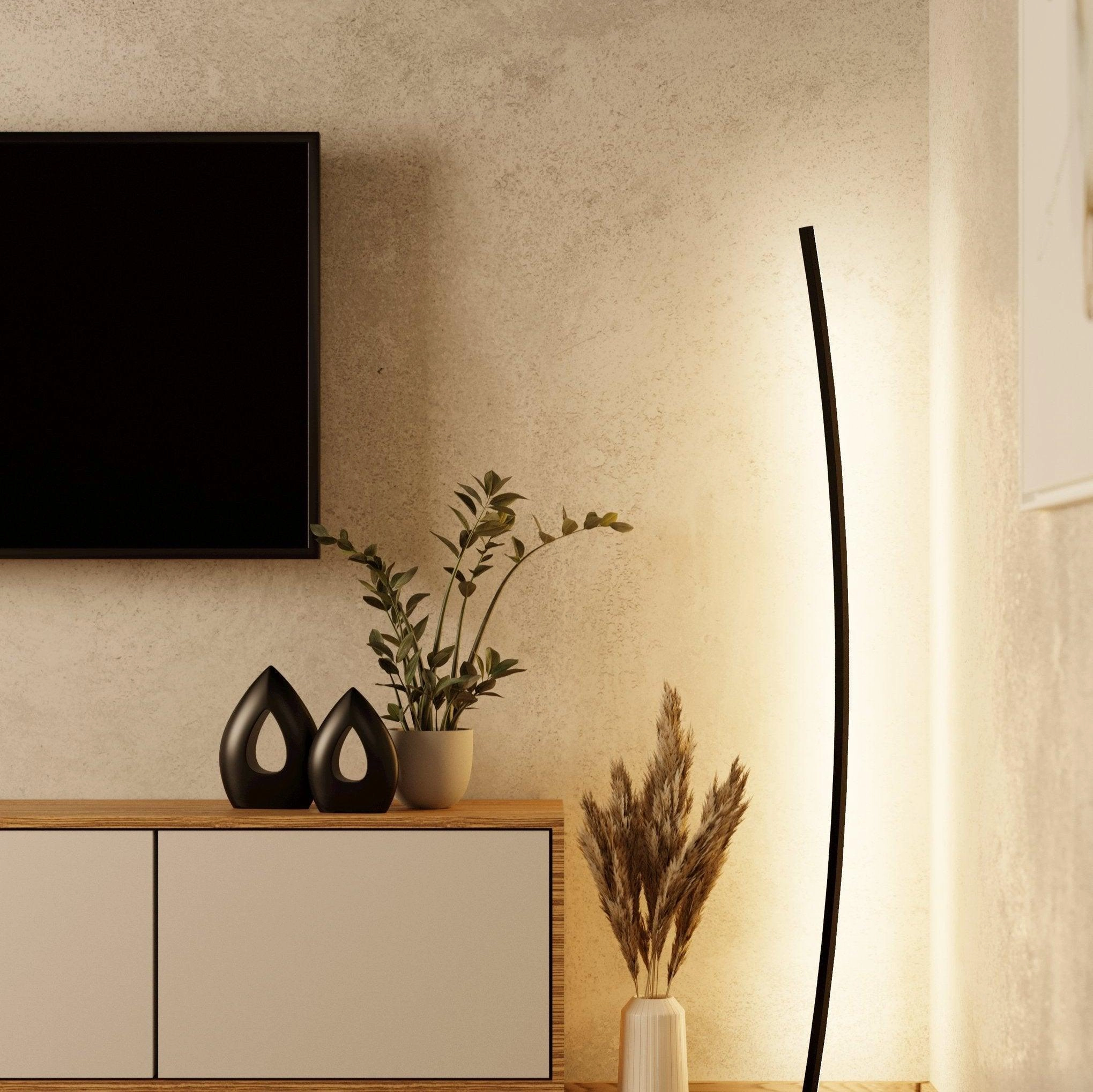 Eglo Picacha LED Black Curved Floor Lamp