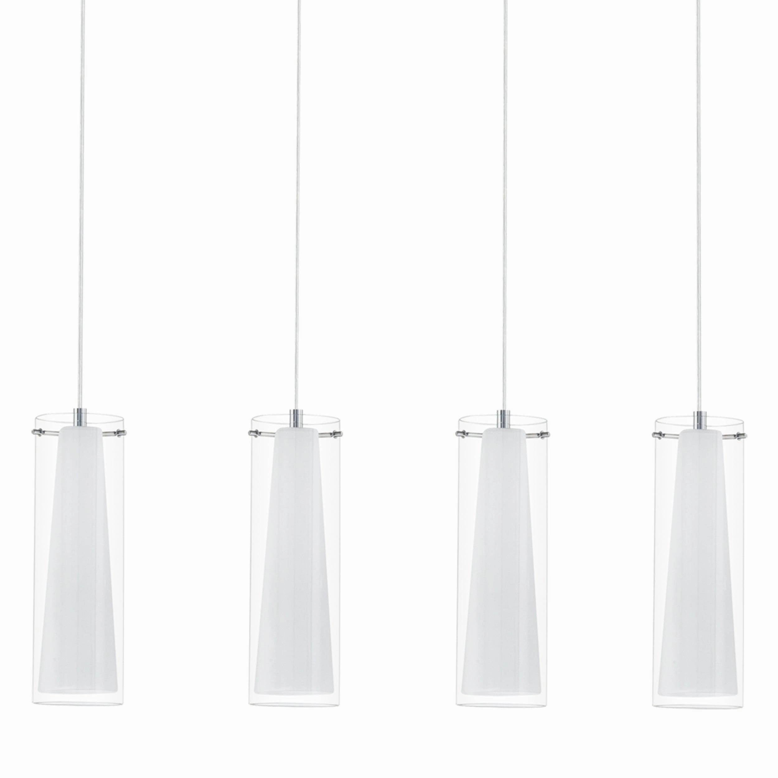 Eglo Pinto 4 Light Chrome & Opal Glass Ceiling Pendant