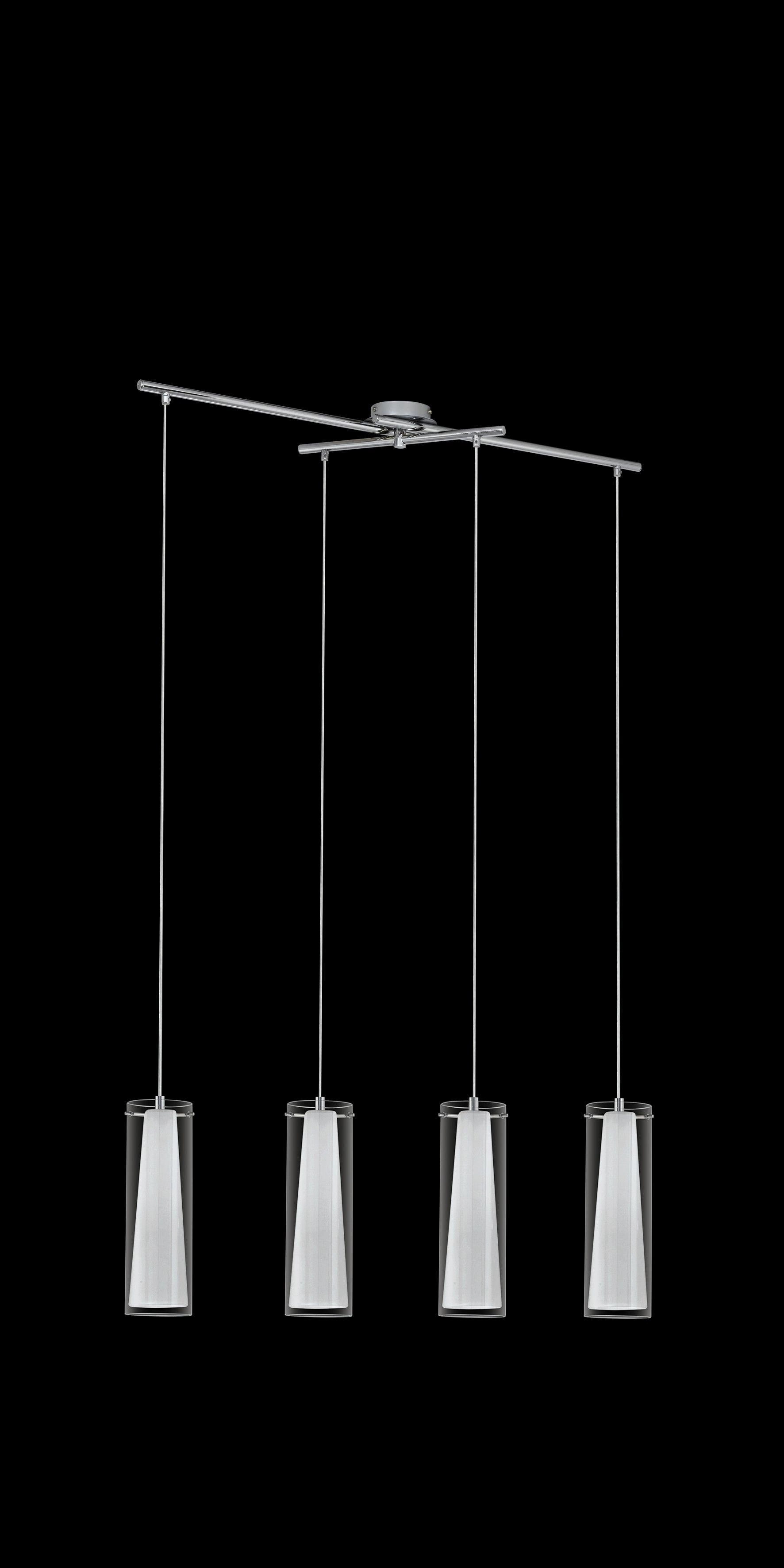 Eglo Pinto 4 Light Chrome & Opal Glass Ceiling Pendant