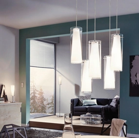 Eglo Pinto Chrome Floor Lamp With Opal White Glass Shade creative lampshade design
