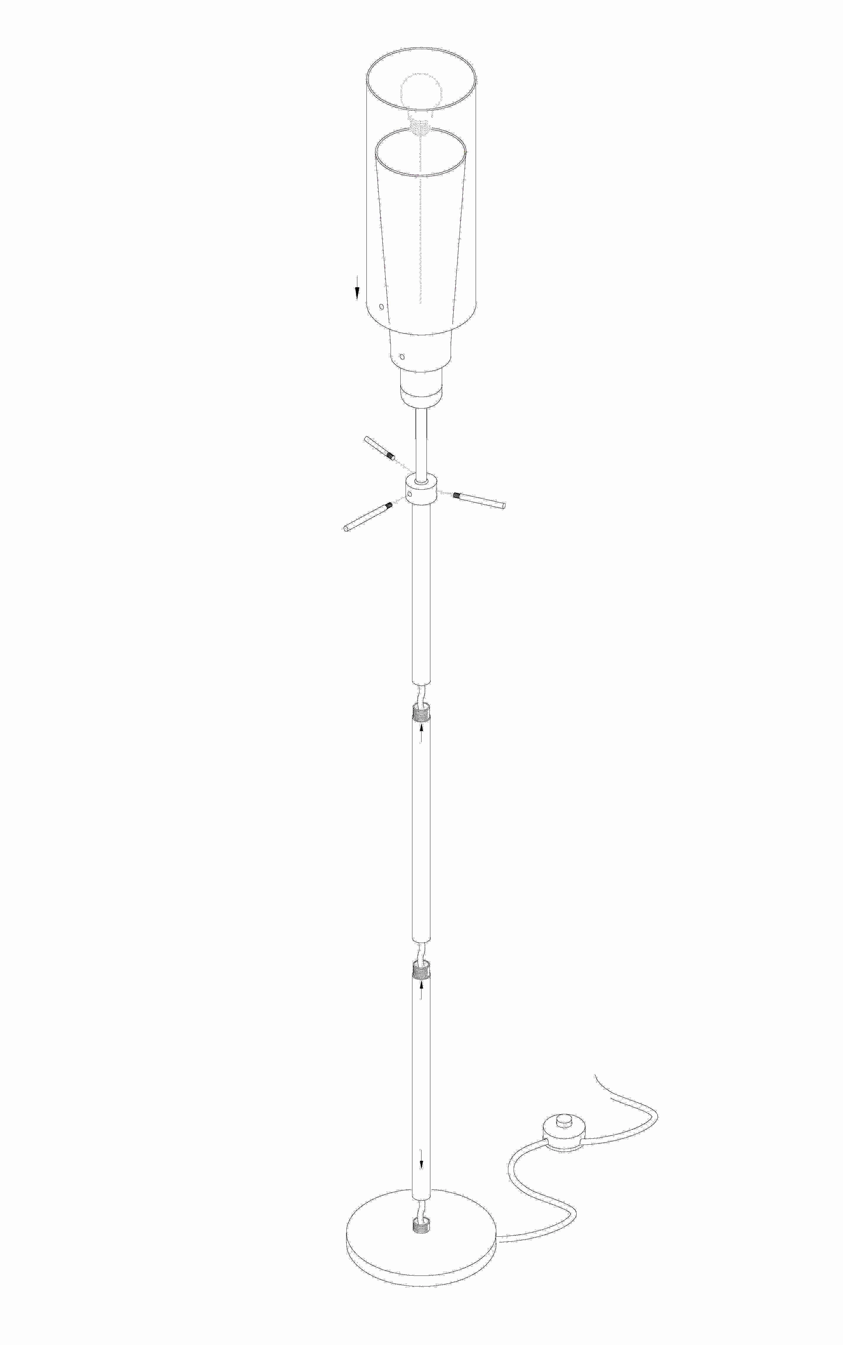 Eglo Pinto Chrome Floor Lamp With Opal White Glass Shade