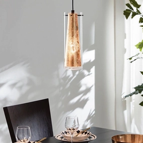 Eglo Pinto Gold Leaf & Clear Glass Ceiling Pendant sleek LED ceiling lamp