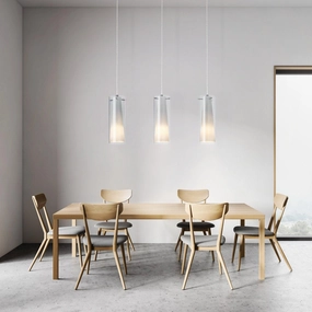 Eglo Pinto Nero 3 Light Chrome, Smoked & Opal Glass Pendant sleek LED ceiling lamp