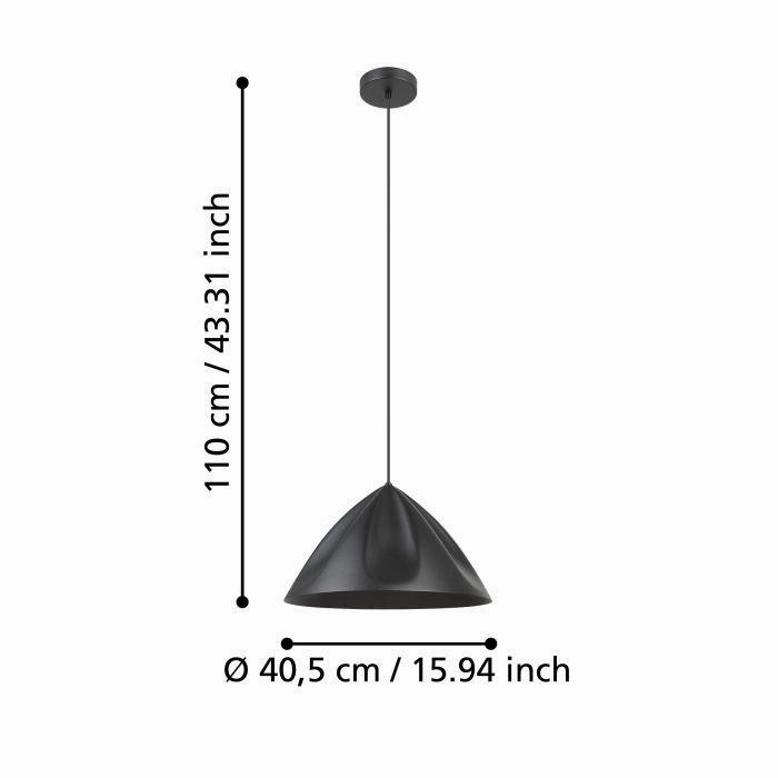 Eglo Podere Conical Black Metal Japandi Pendant