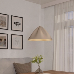 Eglo Podere Conical Sand Metal Japandi Pendant sleek LED ceiling lamp