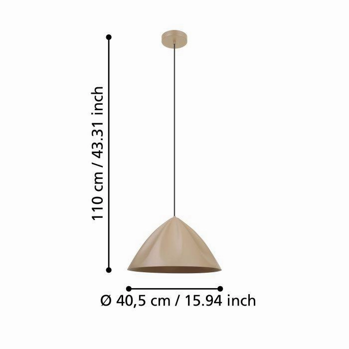 Eglo Podere Conical Sand Metal Japandi Pendant