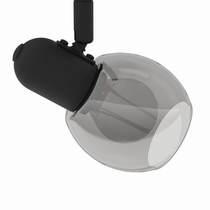 Eglo Pollica Black & Smoked Glass 2 Light Bar Spotlight