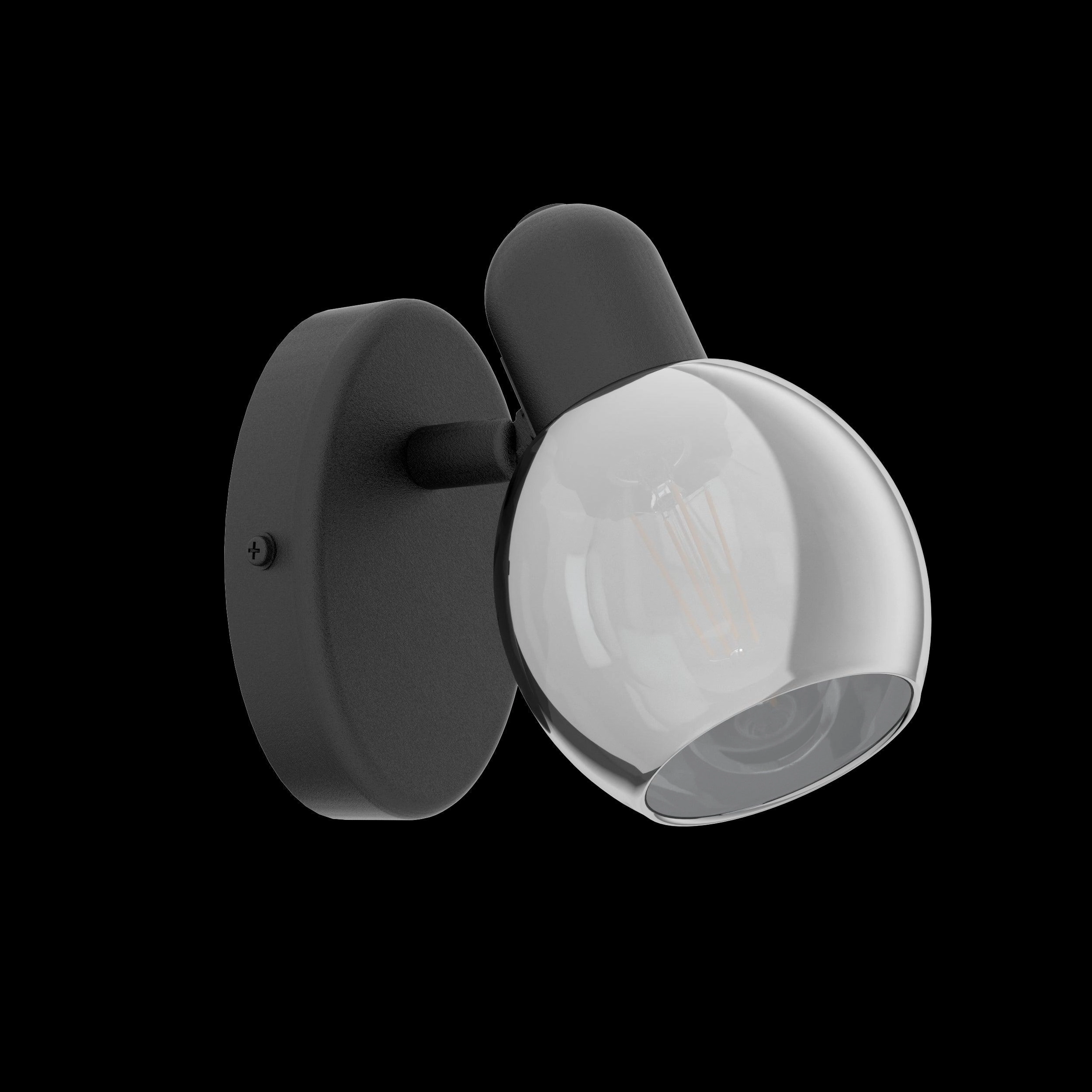 Eglo Pollica Black & Smoked Glass Wall Spotlight