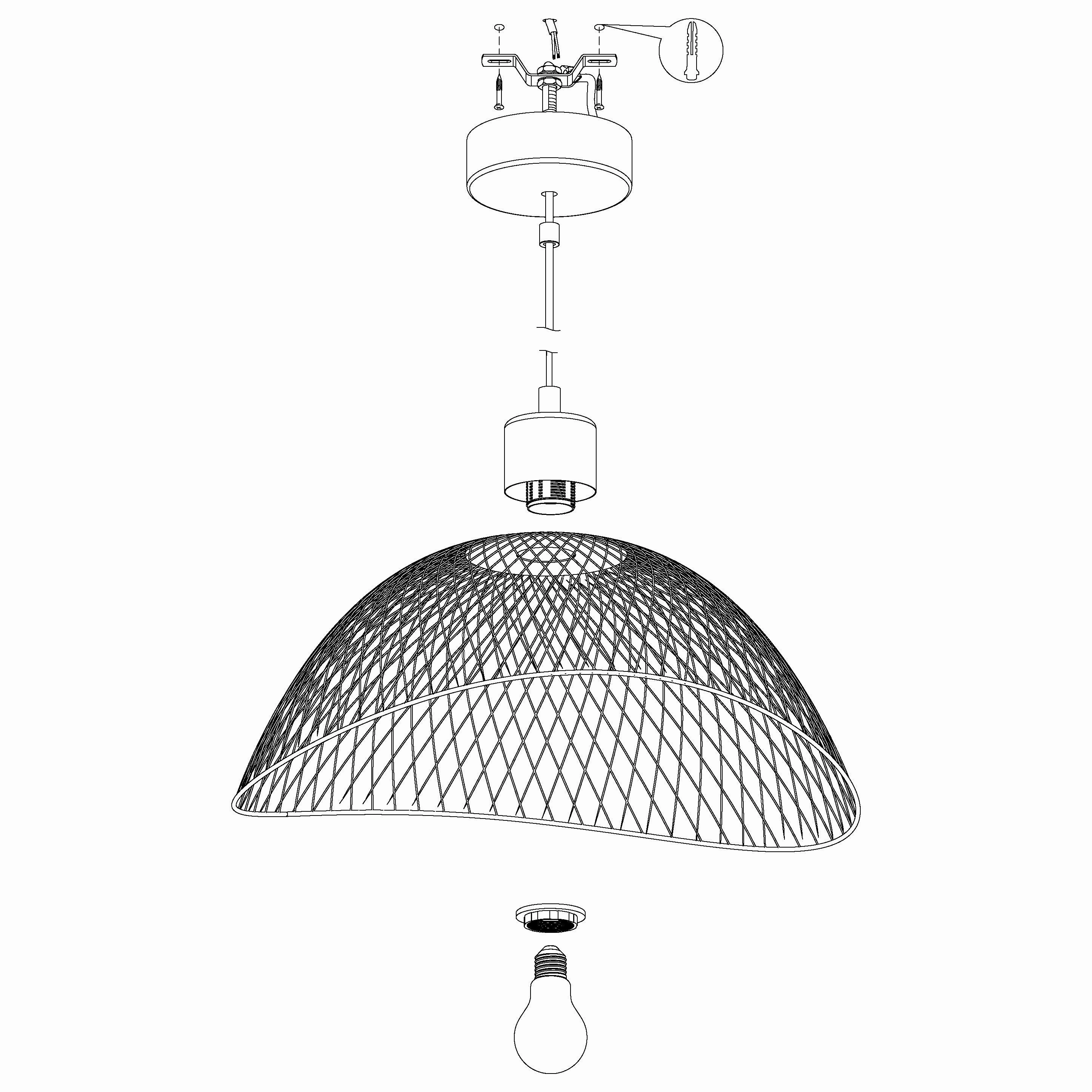 Eglo Pompeya Black Metal Mesh Curved Ceiling Pendant