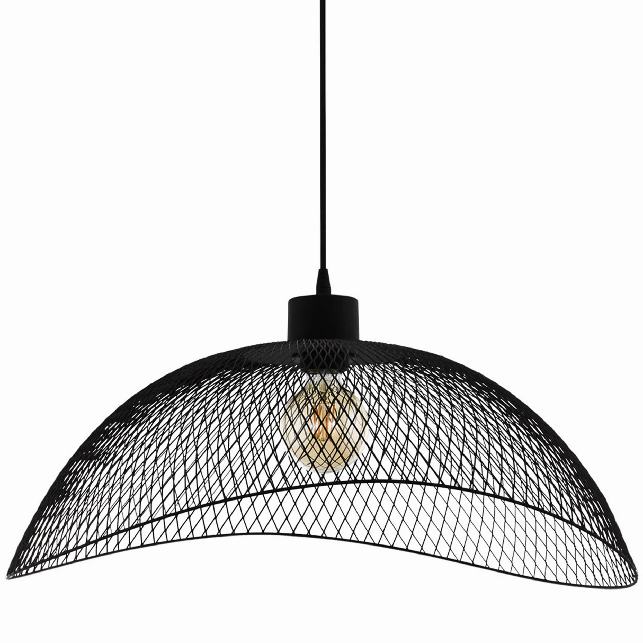 Eglo Pompeya Black Metal Mesh Curved Ceiling Pendant