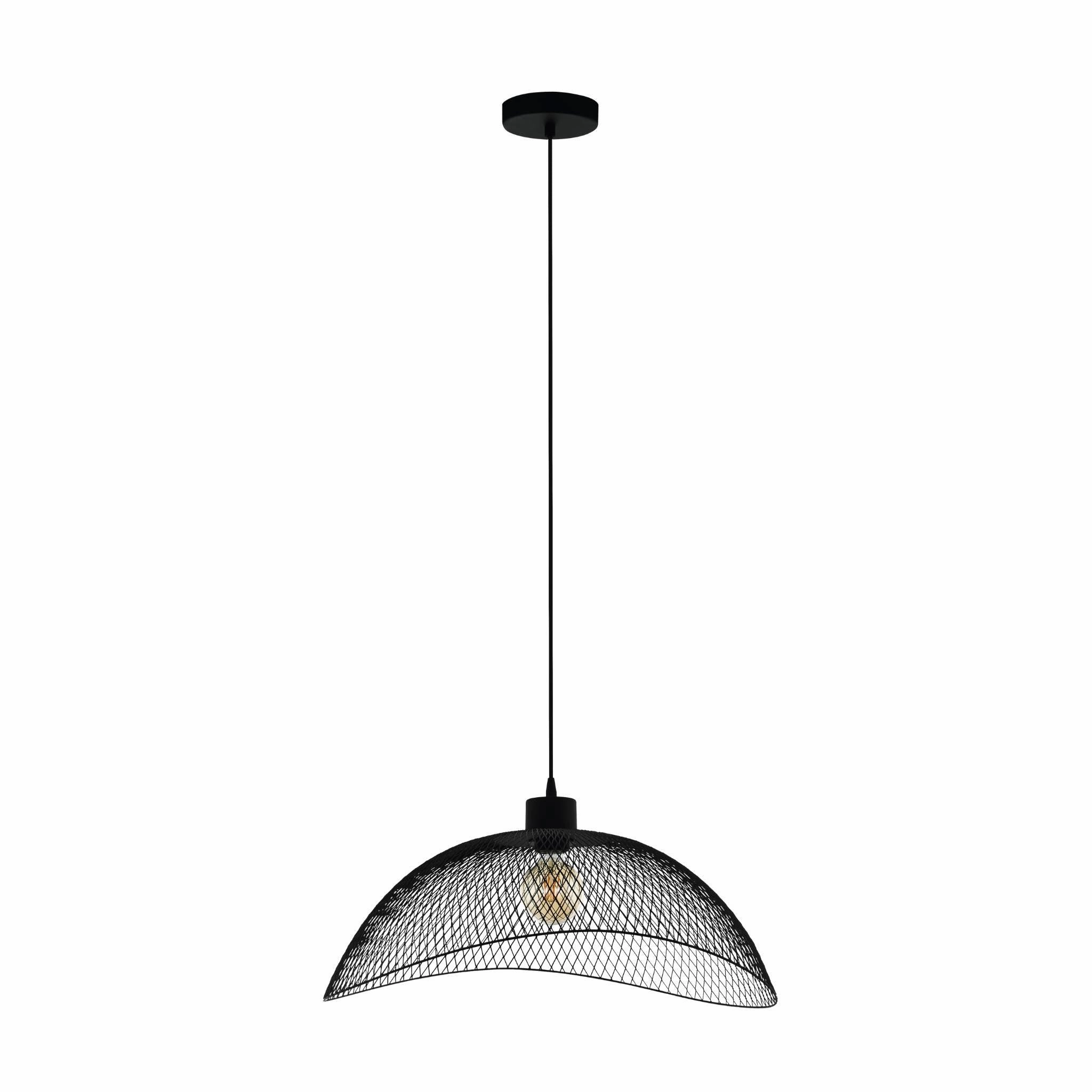 Eglo Pompeya Black Metal Mesh Curved Ceiling Pendant