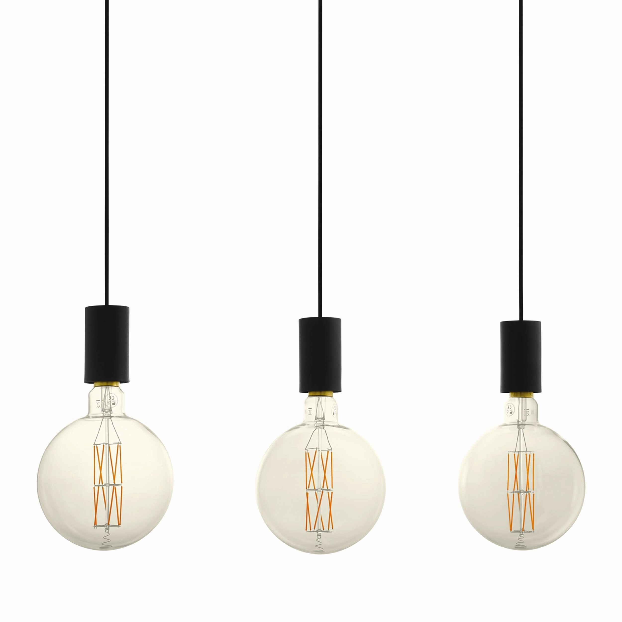 Eglo Pozueta 3 Light Black Cable Set Bar Ceiling Pendant