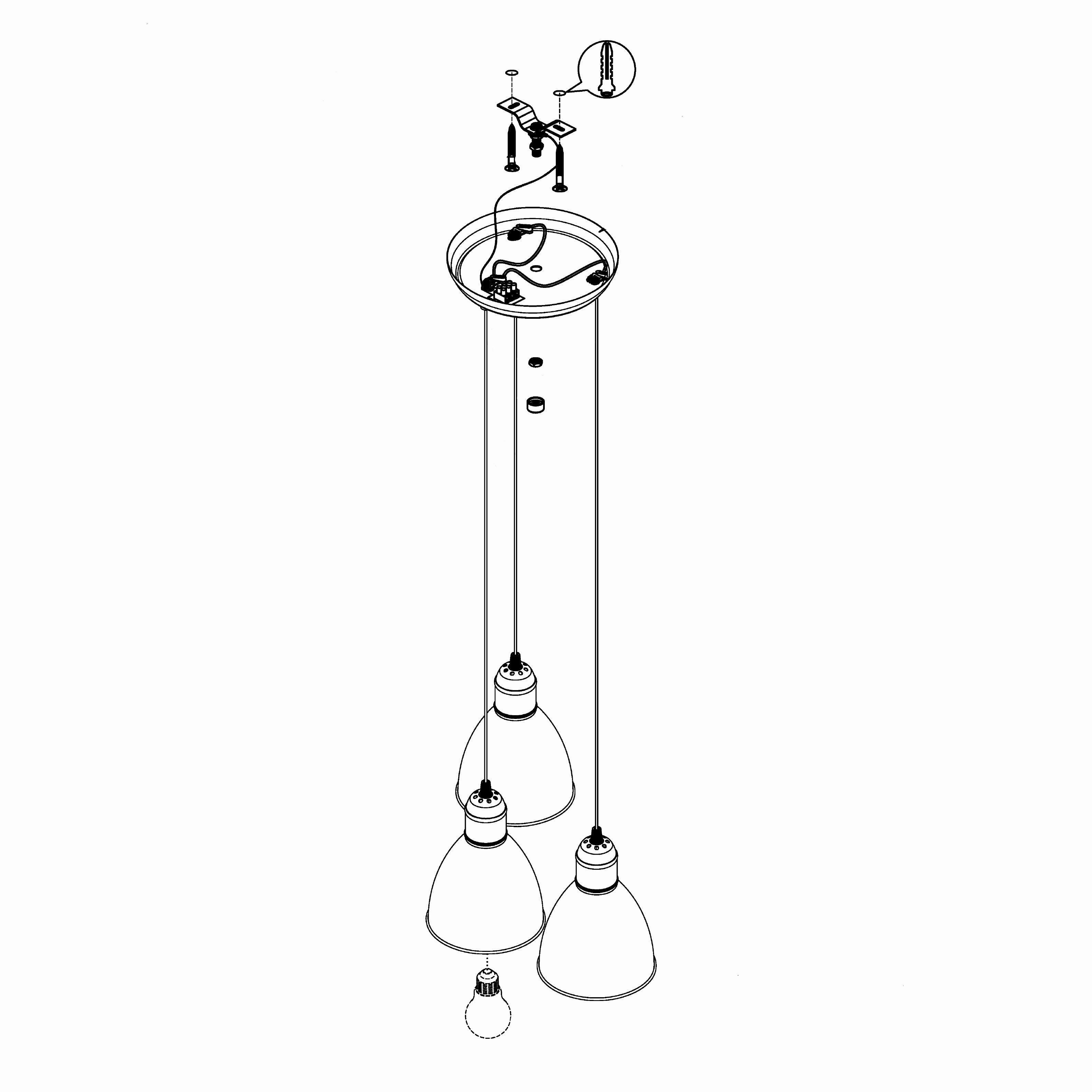 Eglo Priddy 3 Light Black Metal Industrial Shaded Ceiling Pendant