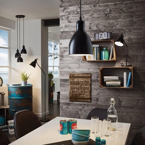 Eglo Priddy Black Metal Adjustable Industrial Style Floor Lamp creative lampshade design
