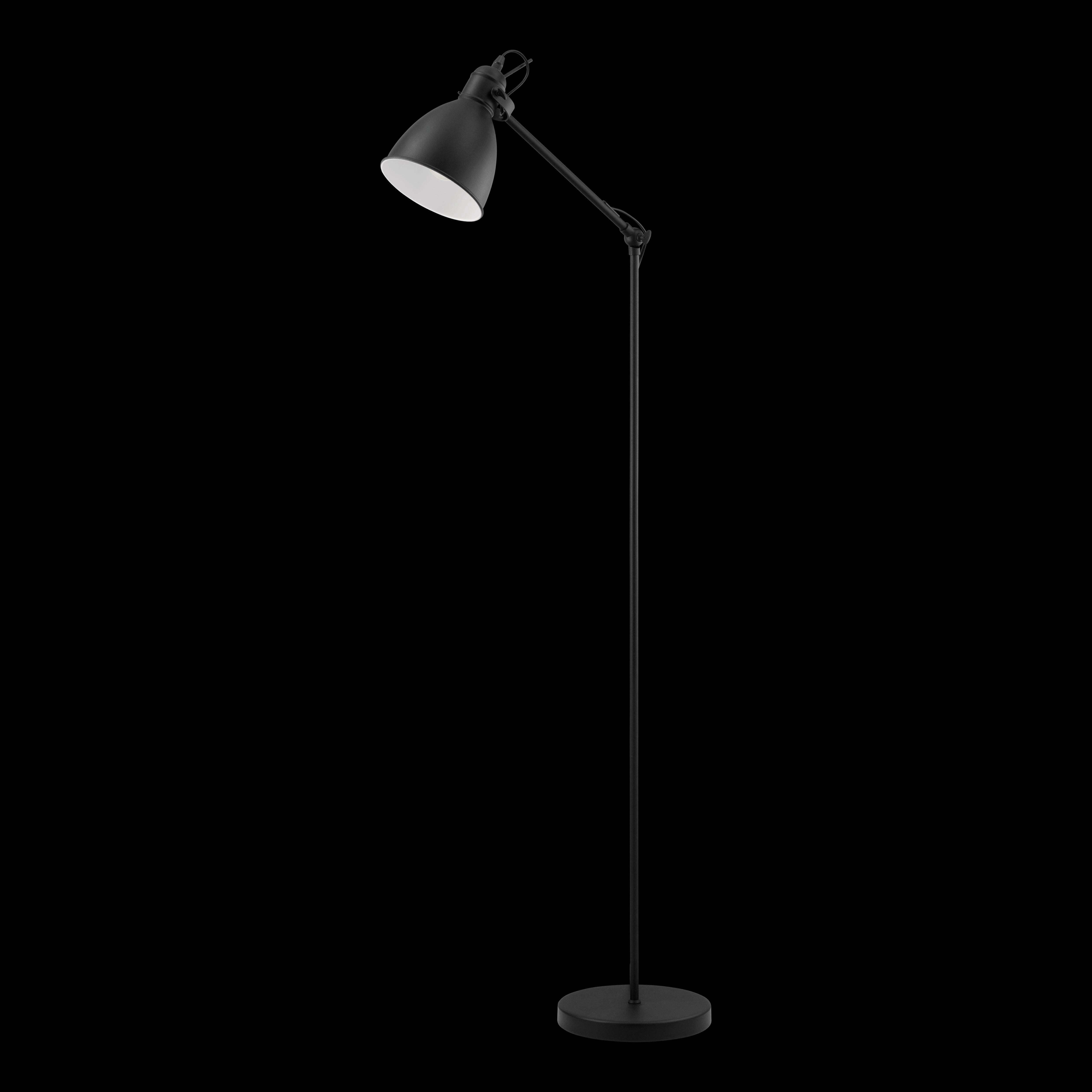 Eglo Priddy Black Metal Adjustable Industrial Style Floor Lamp