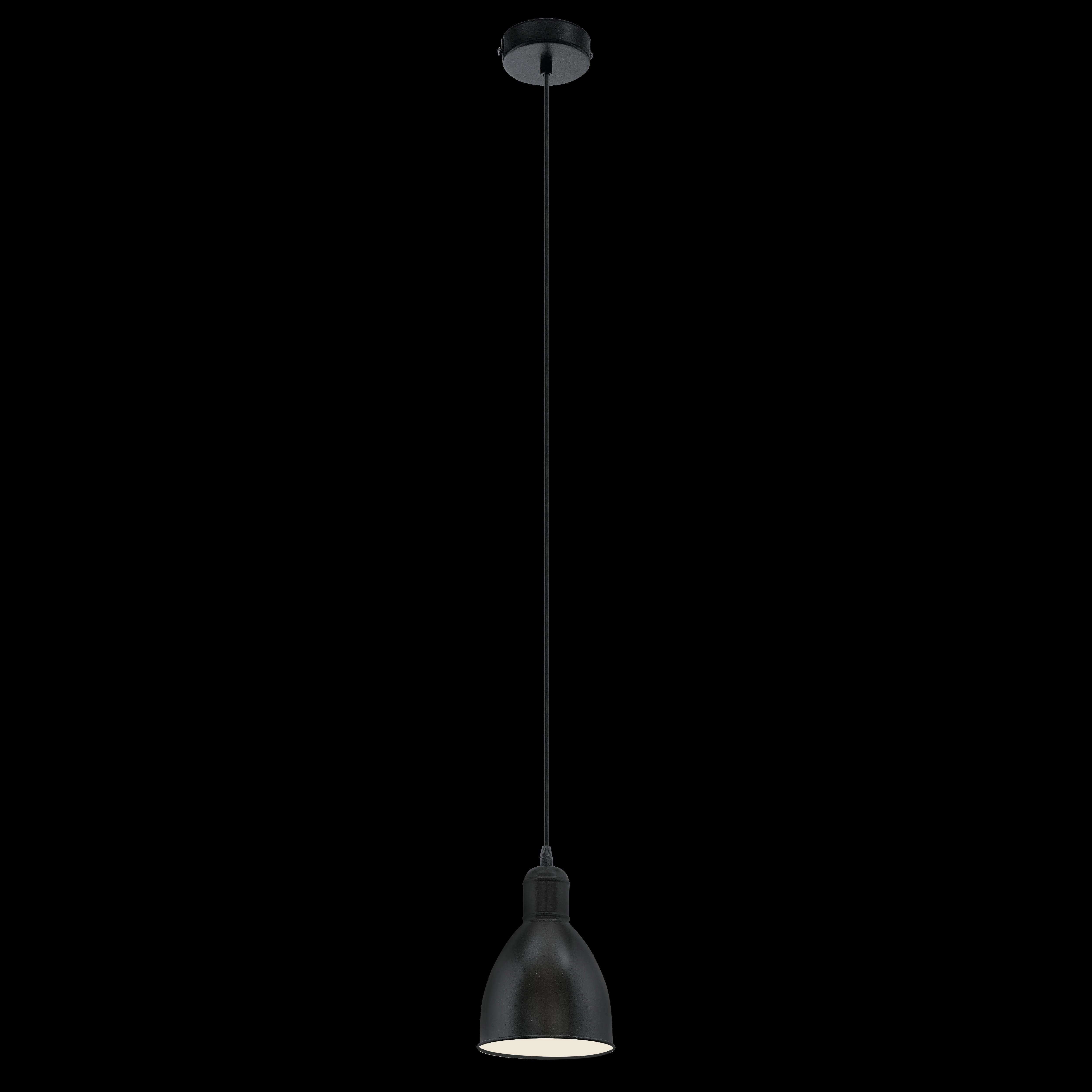 Eglo Priddy Black Round Metal Industrial Ceiling Pendant