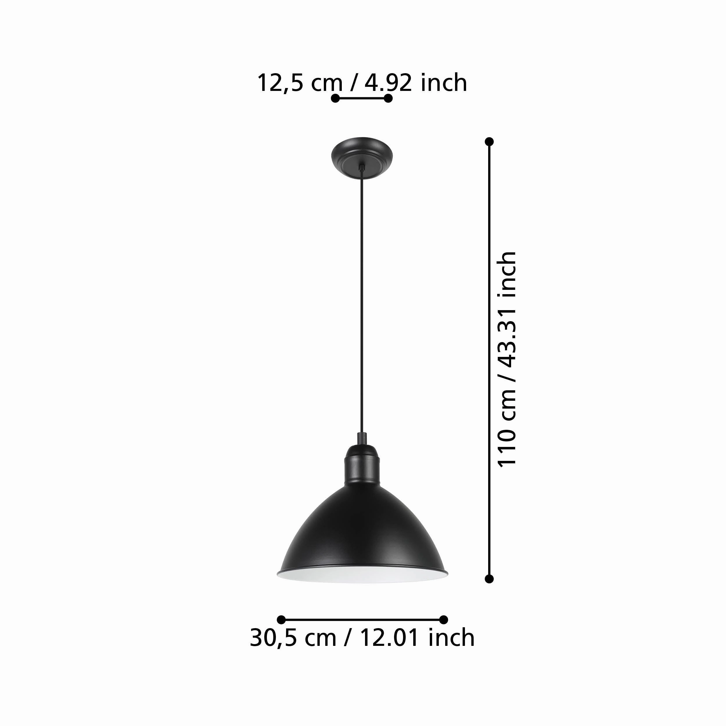 Eglo Priddy Black Steel Industrial Ceiling Pendant