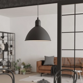 Eglo Priddy Black Steel Industrial Ceiling Pendant flush mount ceiling fixture