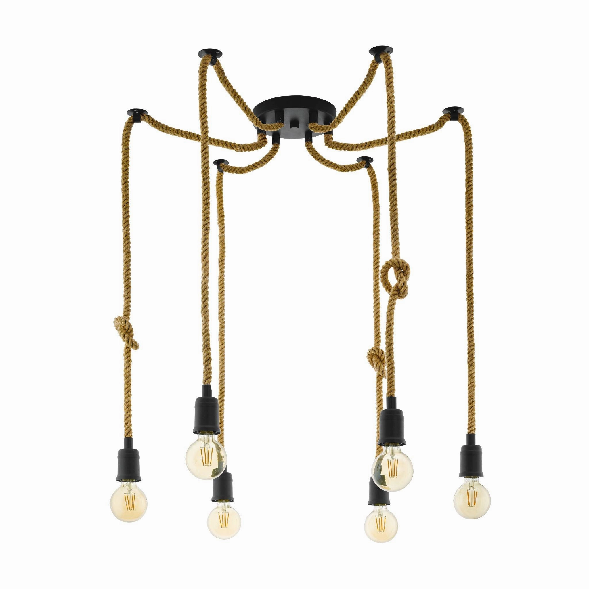Eglo Rampside 6 Light Hemp Rope Ceiling Pendant