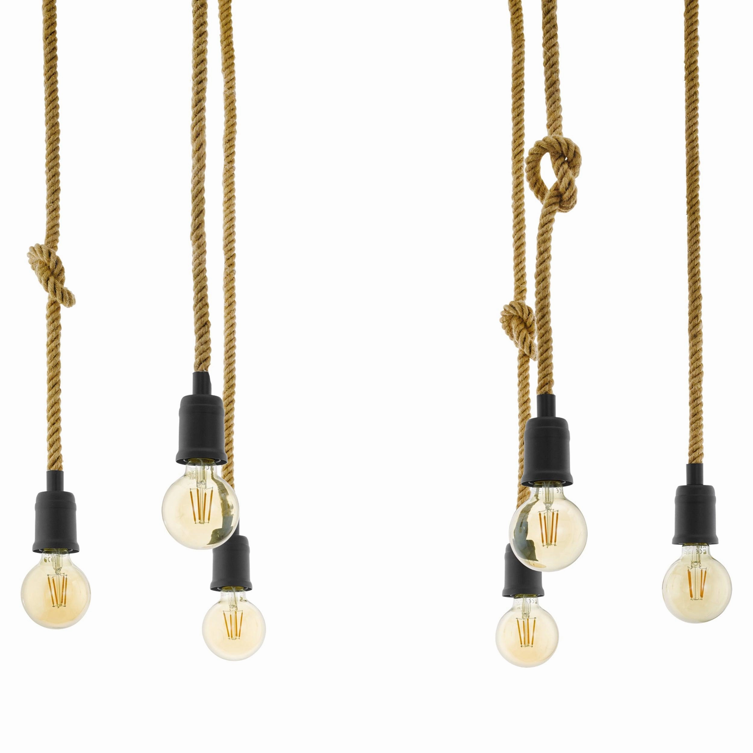 Eglo Rampside 6 Light Hemp Rope Ceiling Pendant