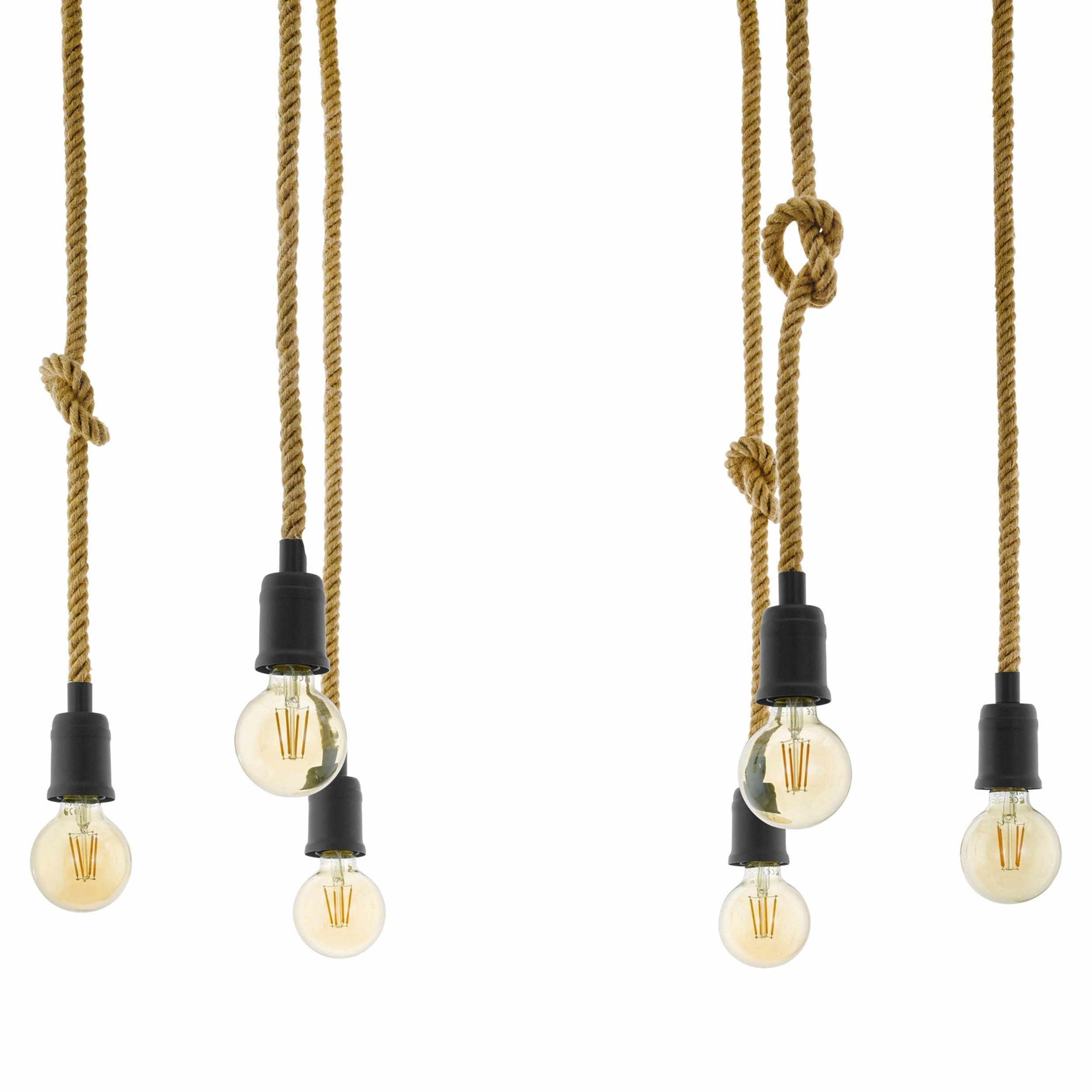 Eglo Rampside 6 Light Hemp Rope Ceiling Pendant