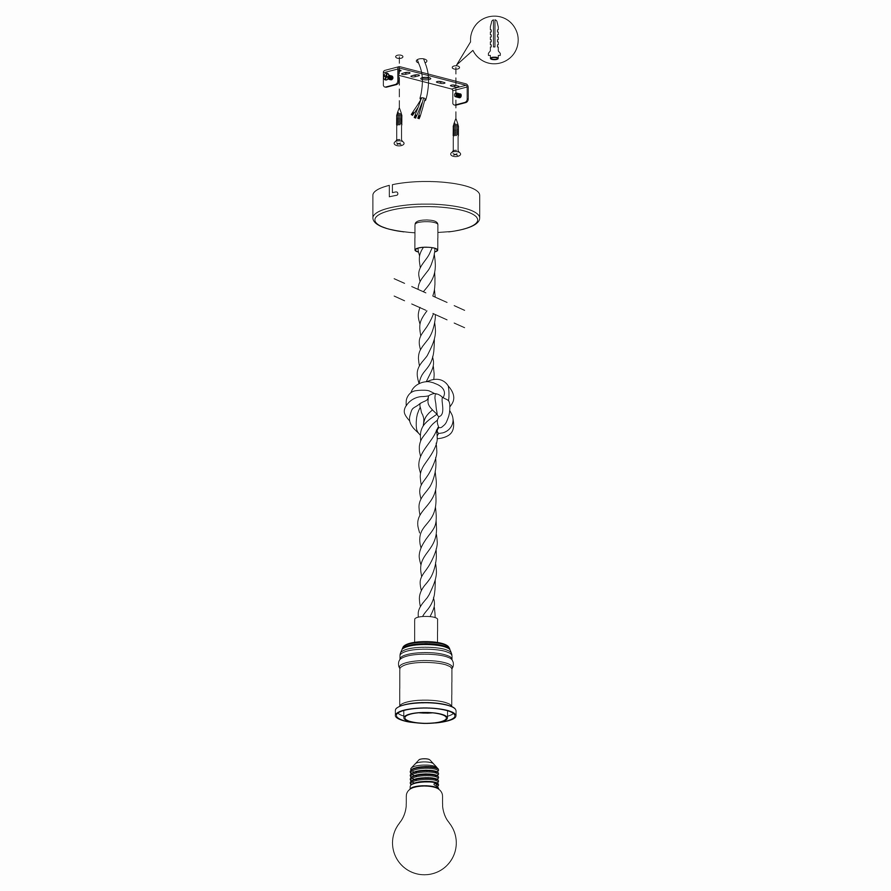 Eglo Rampside Hemp Rope Hanging Ceiling Pendant