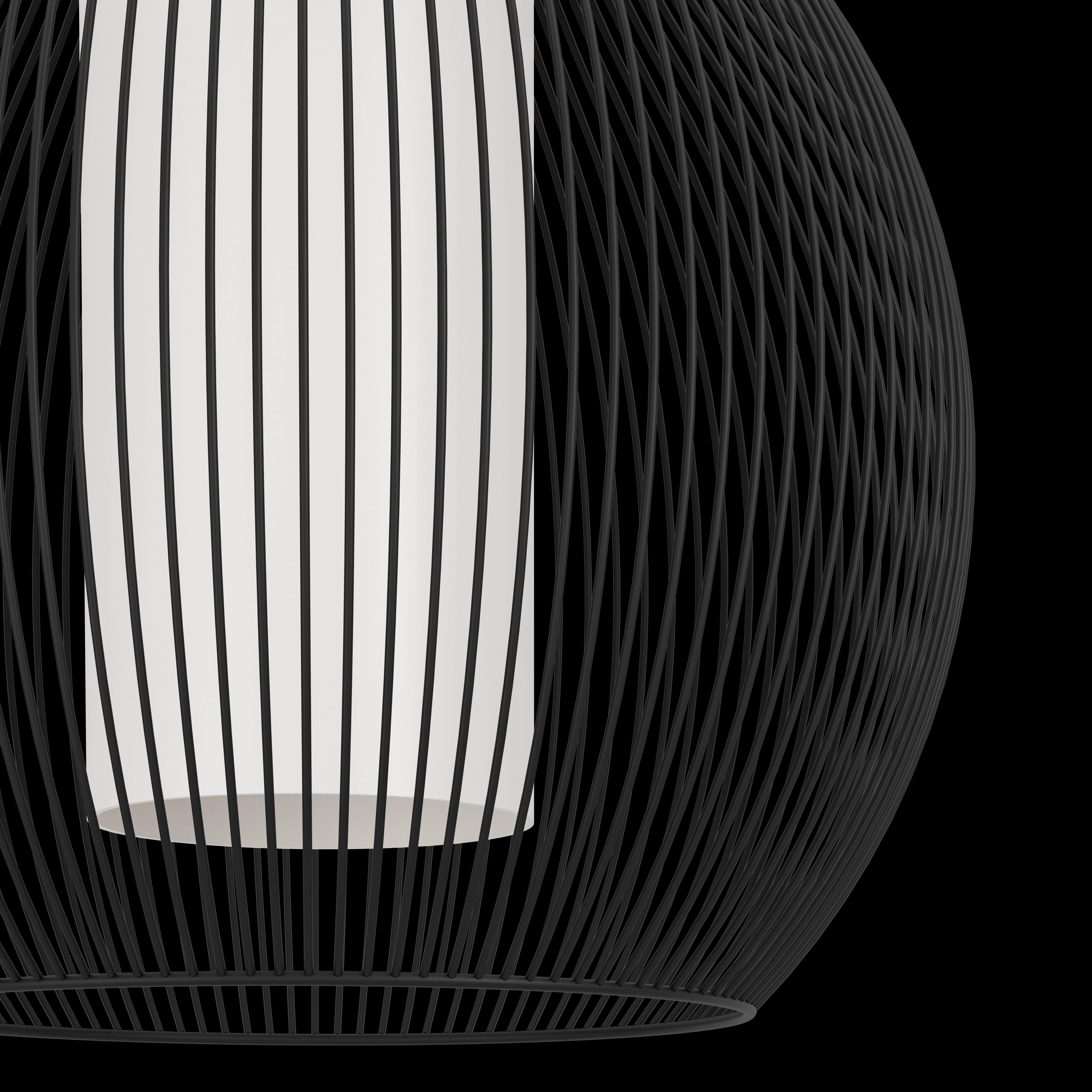Eglo Razoni 1 Black Wire & White Glass Pendant