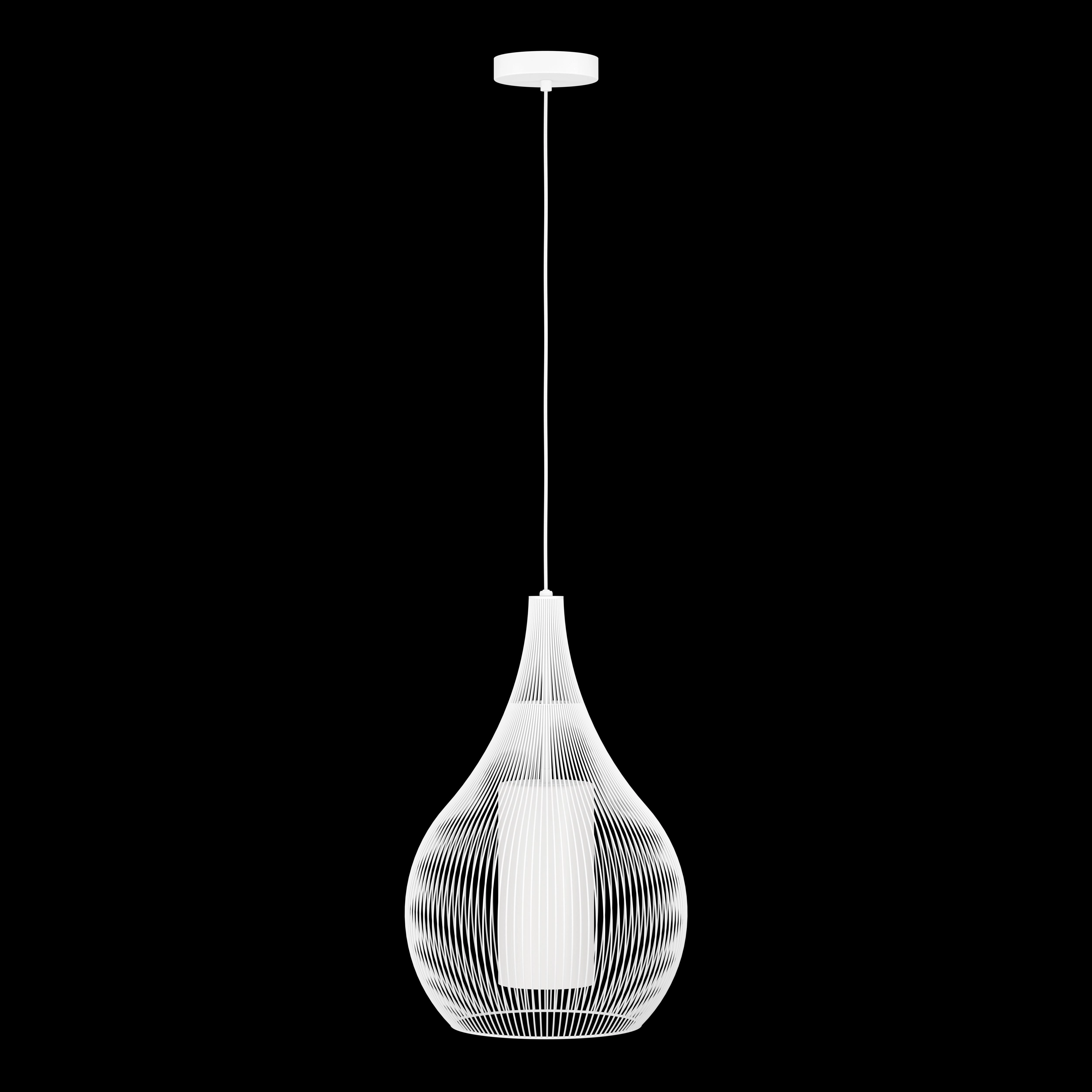 Eglo Razoni 1 White Wire & Glass Pendant