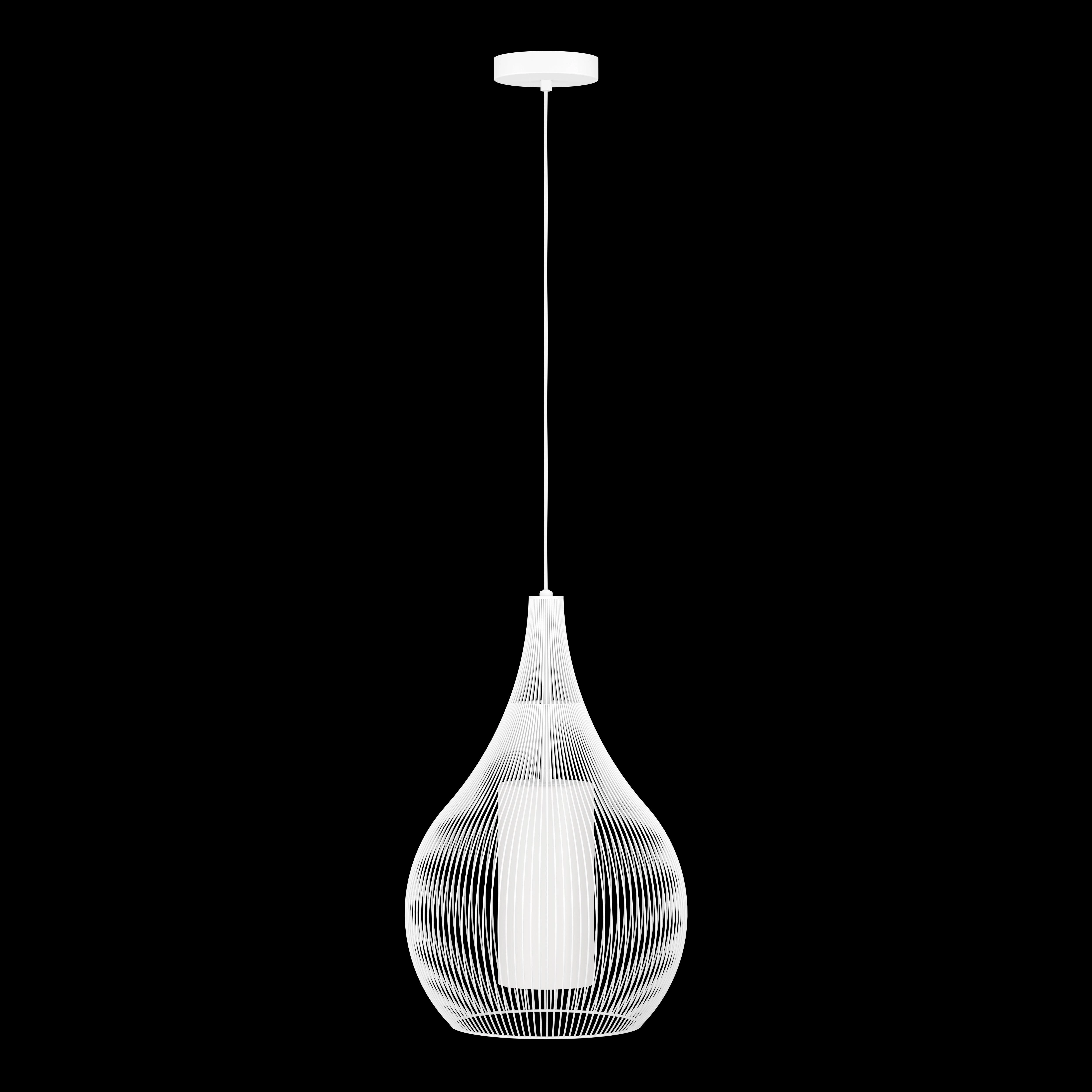 Eglo Razoni 1 White Wire & Glass Pendant