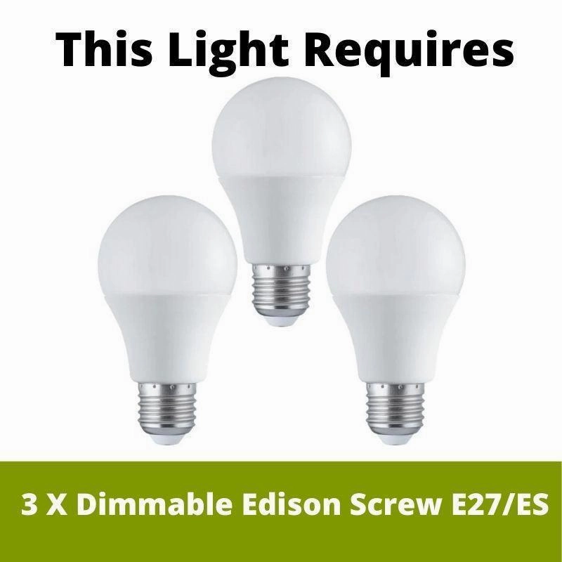 Eglo Razoni 3 Light White Rounded Wire & Glass Shaded Pendant