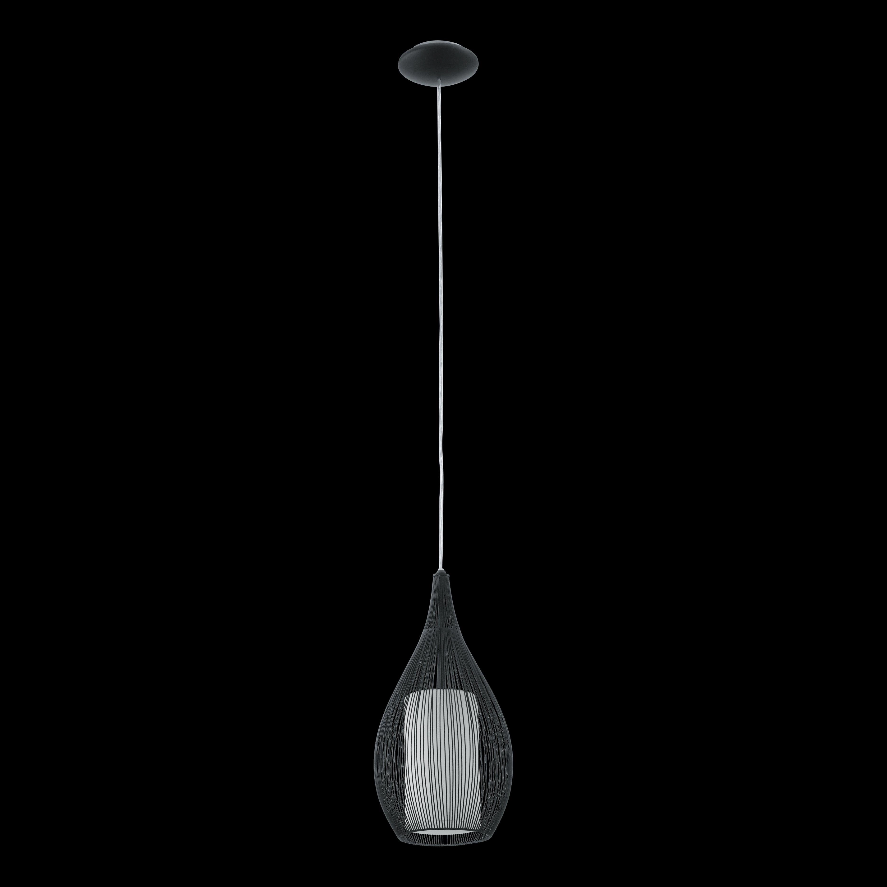 Eglo Razoni Black Rounded Wire & Glass Ceiling Pendant