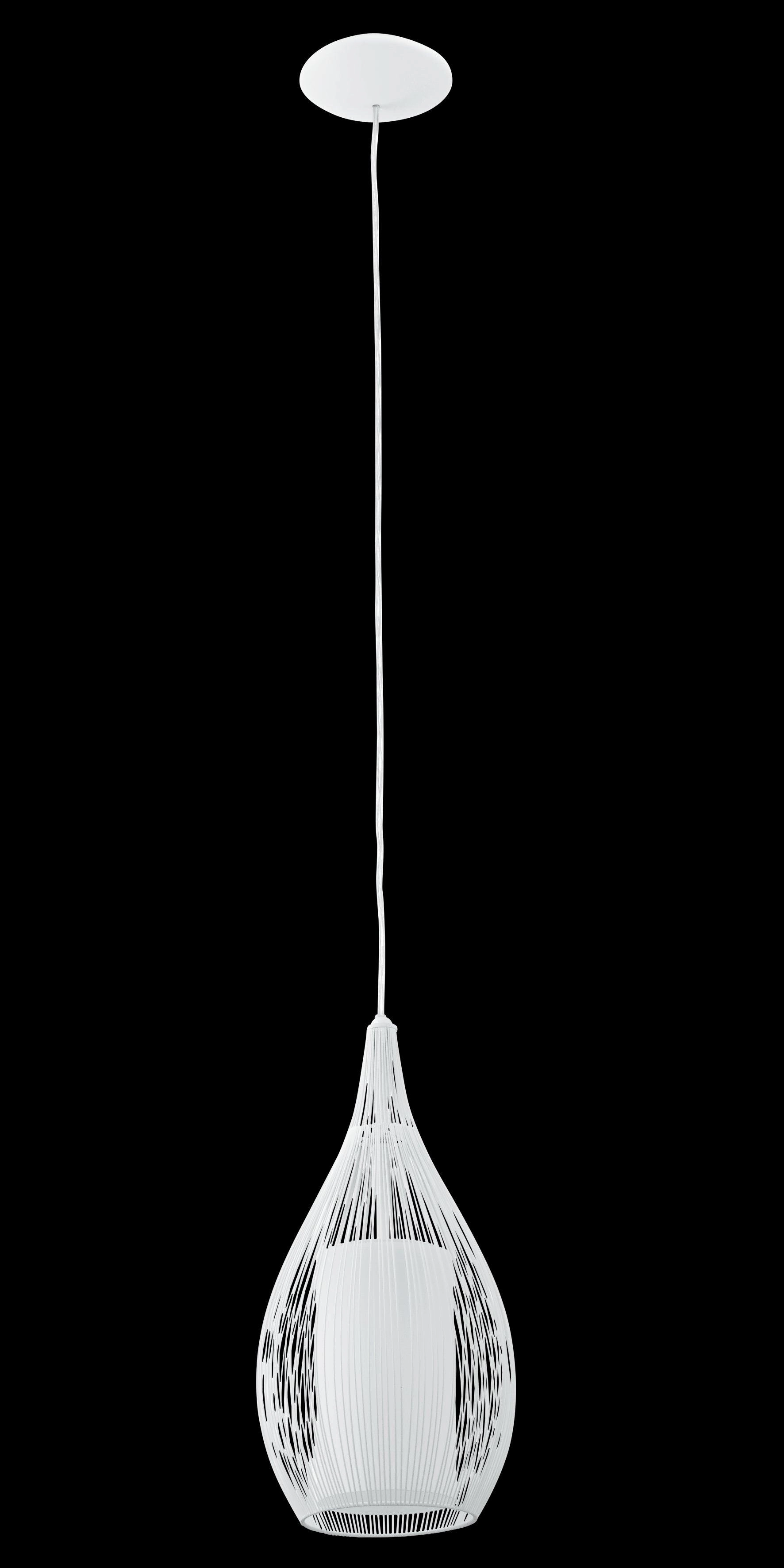 Eglo Razoni White Rounded Wire & Glass Ceiling Pendant