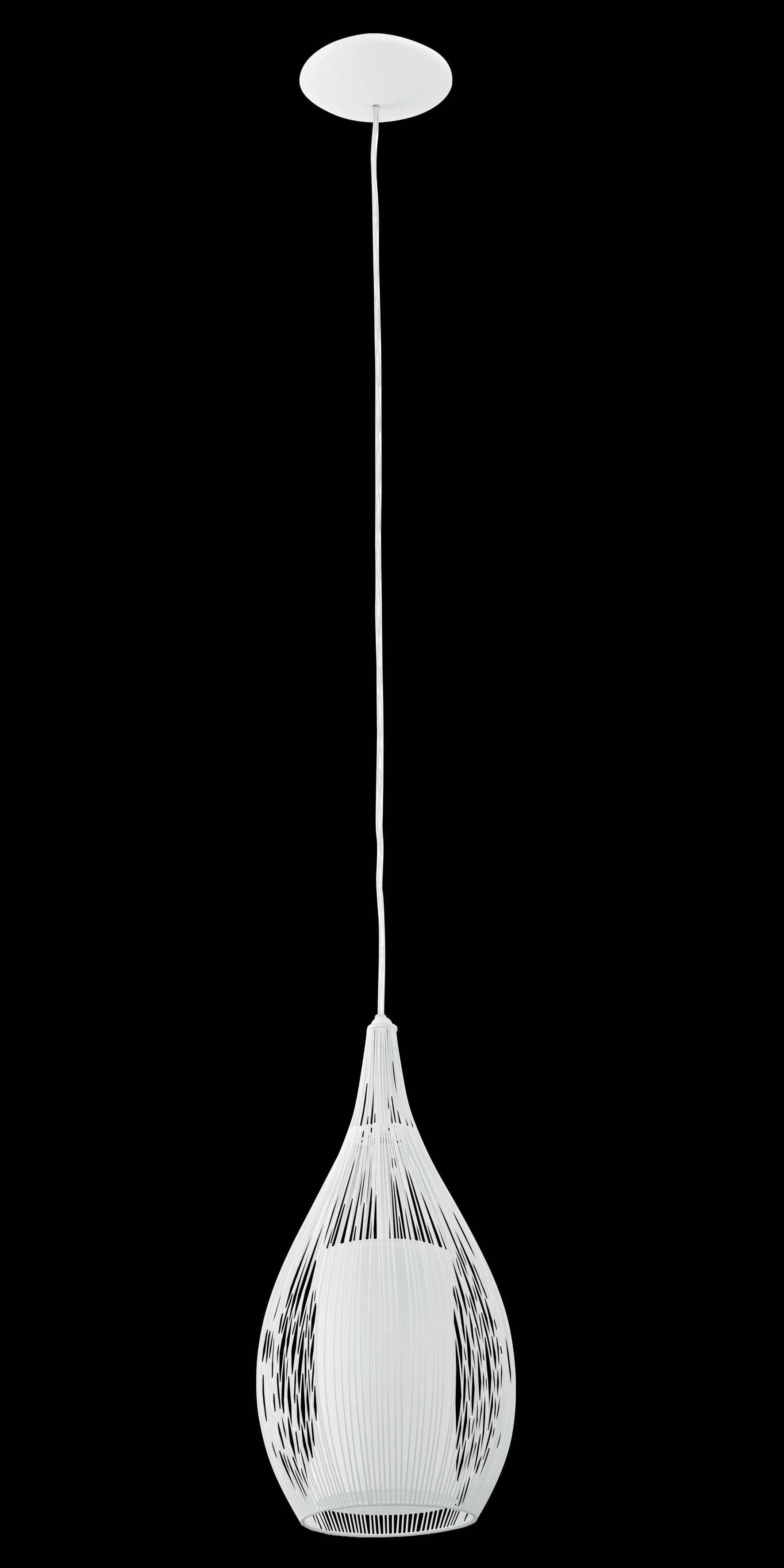 Eglo Razoni White Rounded Wire & Glass Ceiling Pendant
