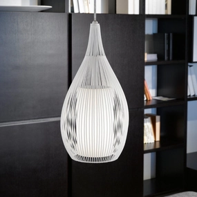 Eglo Razoni White Rounded Wire & Glass Ceiling Pendant sleek LED ceiling lamp