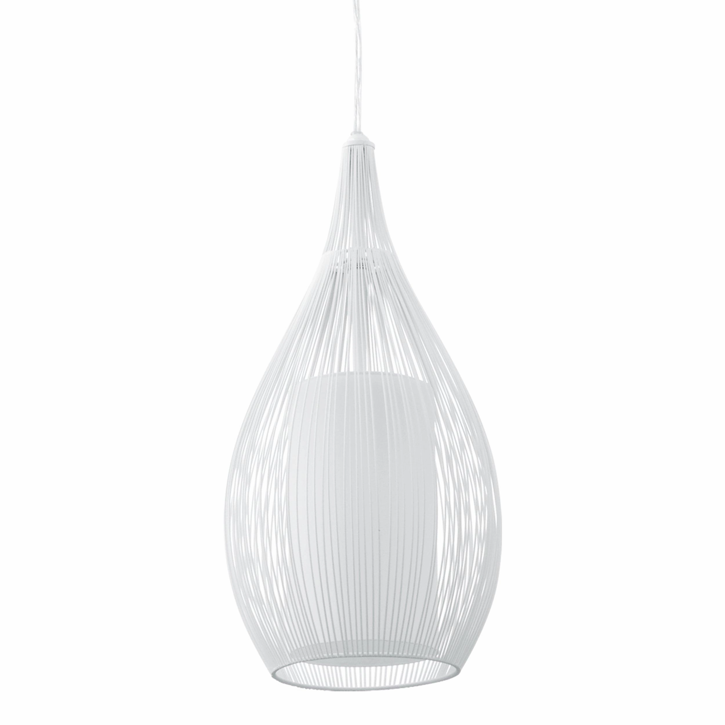 Eglo Razoni White Rounded Wire & Glass Ceiling Pendant