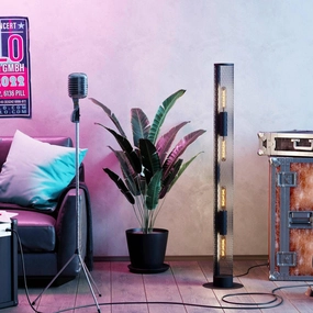 Eglo Redcliffe Long Black Metal Mesh Cylinder Floor Lamp creative lampshade design