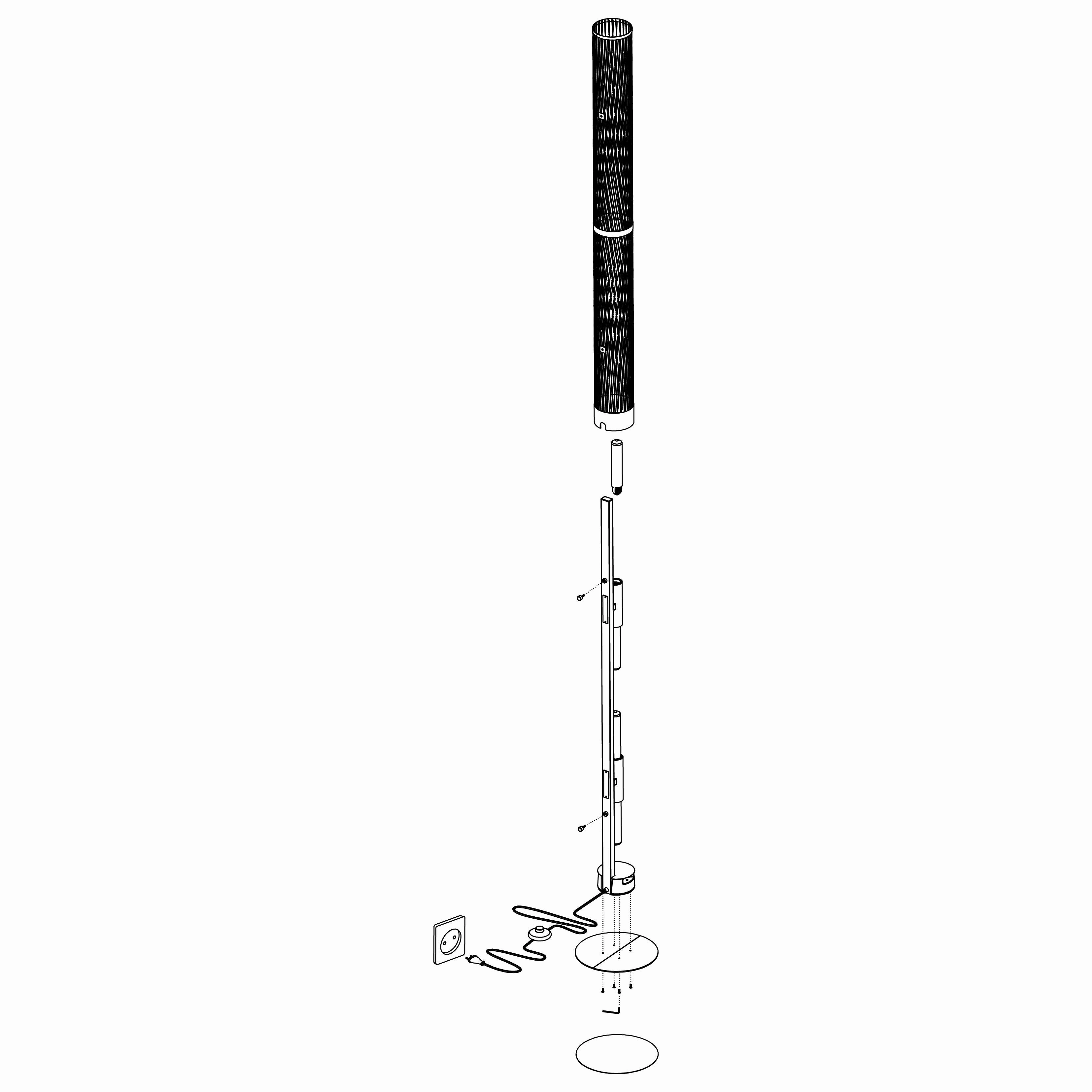 Eglo Redcliffe Long Black Metal Mesh Cylinder Floor Lamp