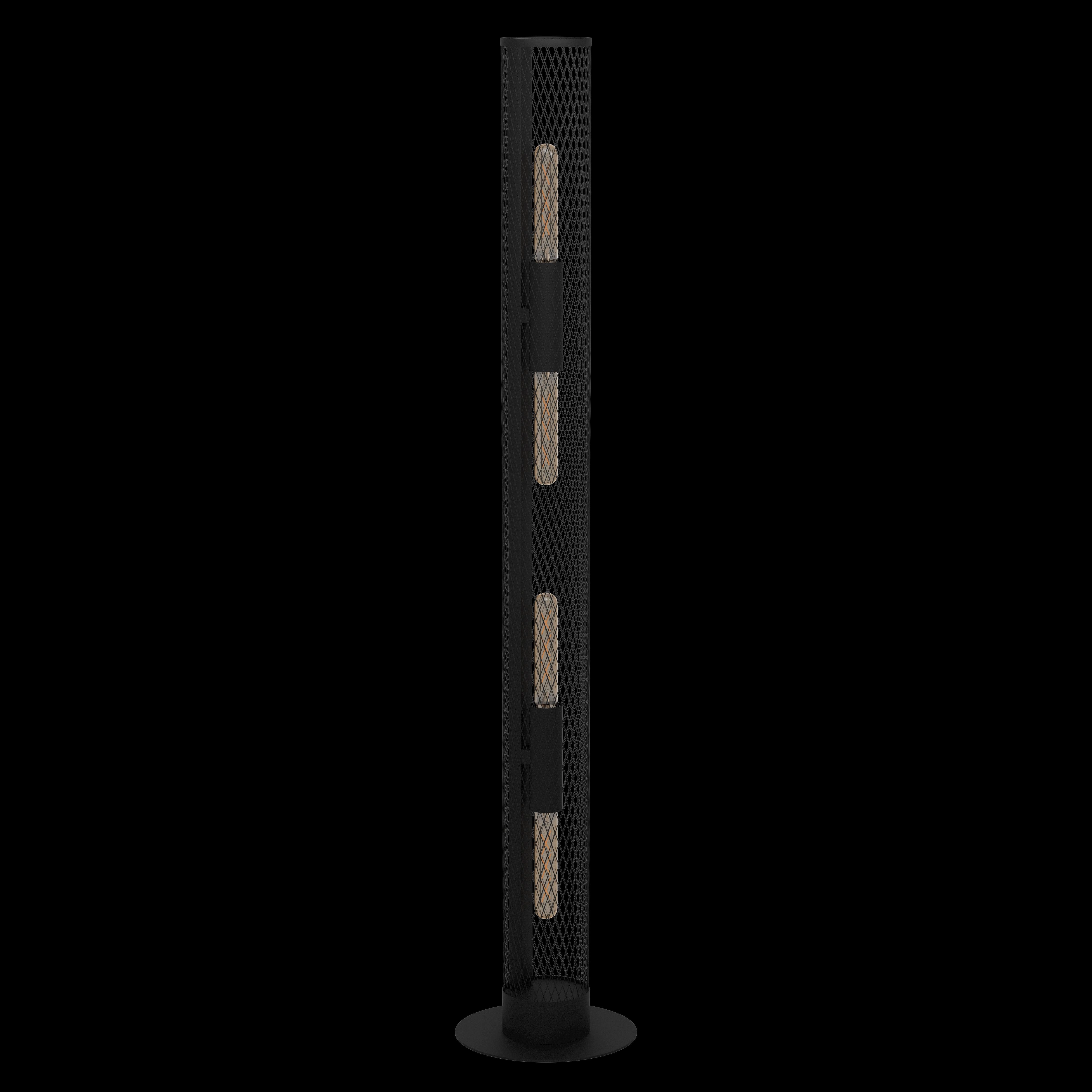Eglo Redcliffe Long Black Metal Mesh Cylinder Floor Lamp