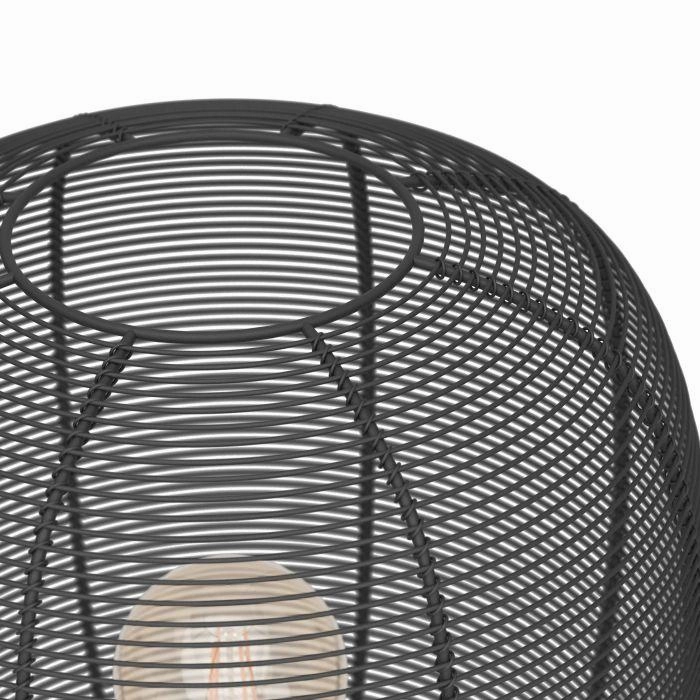 Eglo Rinroe Black Tripod Floor Lamp - Industrial Caged Shade