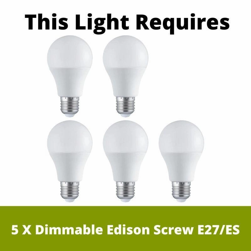 Eglo Rocamar 1 Glass & Chrome  6 Light Clear Ceiling Pendant
