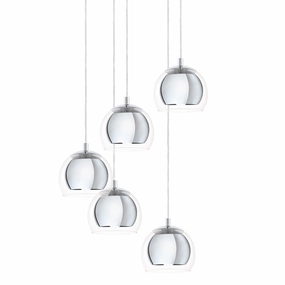 Eglo Rocamar 1 Glass & Chrome  6 Light Clear Ceiling Pendant sleek LED ceiling lamp
